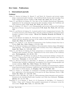 Eric Calais - Publications I. International journals