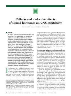 Cellular and molecular effects of steroid hormones
