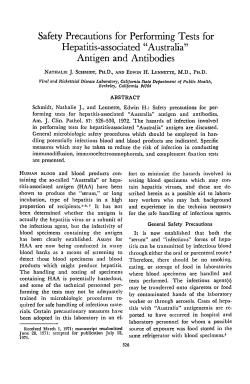 Safety Precautions for Performing Tests for Hepatitis