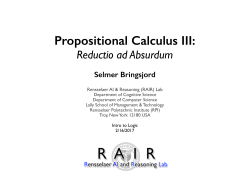 Propositional Calculus III: Reductio ad Absurdum
