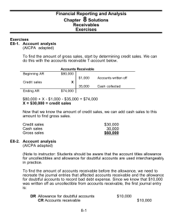 Financial Reporting and Analysis Chapter 8Solutions Receivables