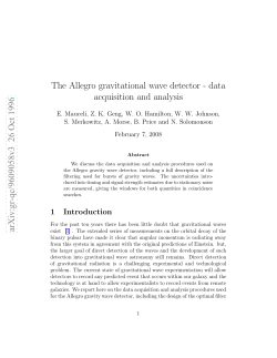 The Allegro gravitational wave detector: Data acquisition and analysis