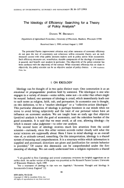 The Ideology of Efficiency: Searching for a Theory of