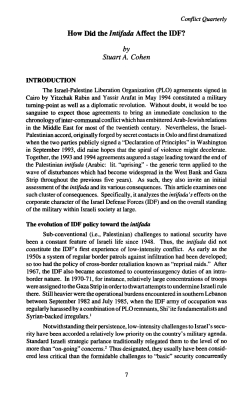 How Did the Intifada Affect the IDF? by Stuart A. Cohen