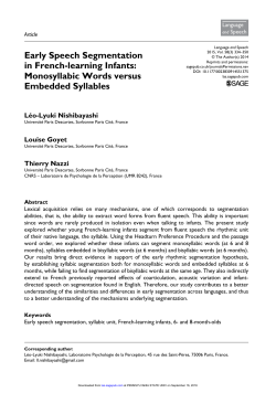 Early Speech Segmentation in French-learning Infants