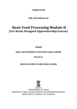 Basic Food Processing Module-II