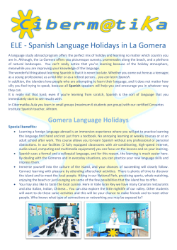 ELE - Spanish Language Holidays in La Gomera