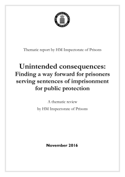 Unintended consequences: Finding a way forward for prisoners