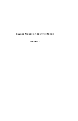 SELECT WORKS OF EDMUND BURKE VOLUME 1