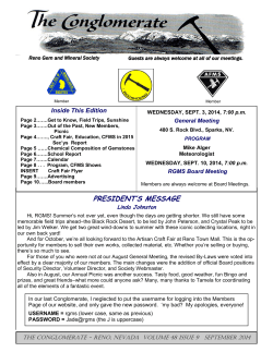 president`s message - Reno Gem and Mineral Society