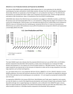 2015/16 US Corn Production Estimate and Projected Use (01292016)