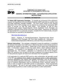 GENERAL INFORMATION FORM