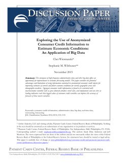 Exploring the Use of Anonymized Consumer Credit Information to
