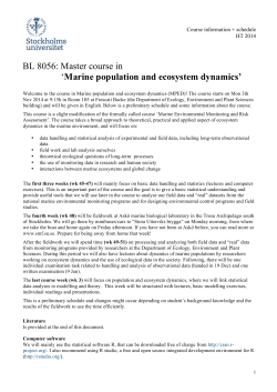 Marine population and ecosystem dynamics