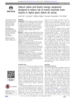 Sidecut radius and kinetic energy: equipment designed to reduce
