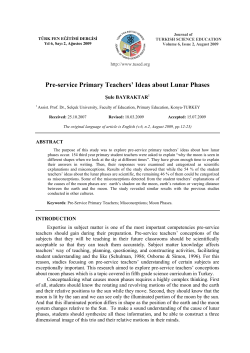 Pre-service Primary Teachers` Ideas about Lunar Phases