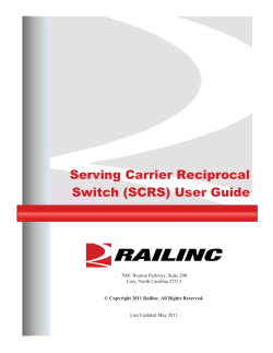 Serving Carrier Reciprocal Switch (SCRS) User Guide