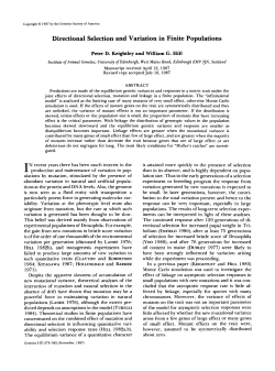 Directional Selection and Variation in Finite