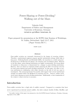 Power-Sharing or Power-Dividing? Walking out of the