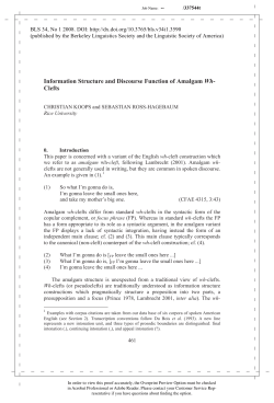 Information Structure and Discourse Function of Amalgam Wh