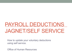 PAYROLL DEDUCTIONS jagnet/self service