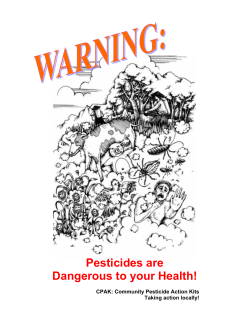 Pesticides are Dangerous to your Health!