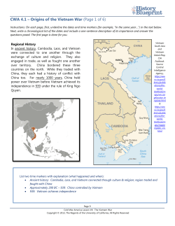 CWA 4.1 – Origins of the Vietnam War (Page 1 of 6)