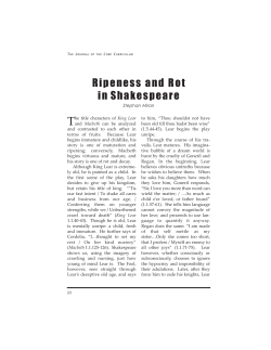 Ripeness and Rot in Shakespeare