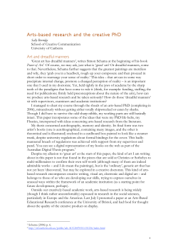 Arts-based research and the creative PhD