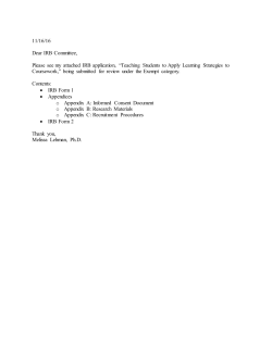 IRB Submission Expedited Review