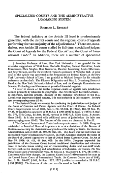 Specialized Courts and the Administrative Lawmaking System