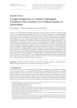 A Legal Perspective on Yemen`s Attempted Transition from a Unitary