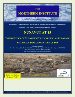 NUNAVUT AT 15 - Carleton University