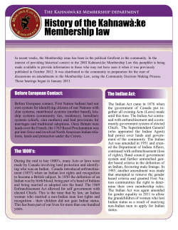 Kahnaw&agrave;:ke Membership Law pamphlet
