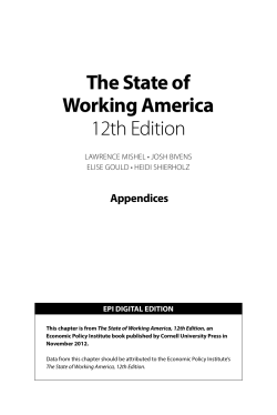 The State of Working America 12th Edition