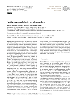 Spatial&ndash;temporal clustering of tornadoes