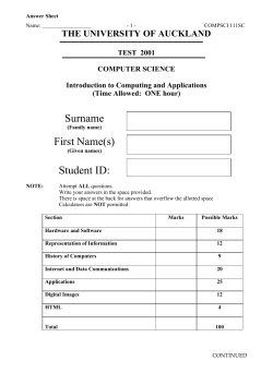 Second semester 2001. - Department of Computer Science