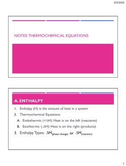 Notes: Thermochemical Equations