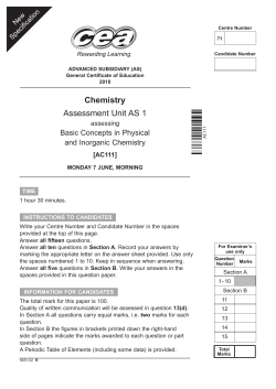 5631.02 GCE NEW SPEC Chemistry AS 1 QP REPRINT Summer
