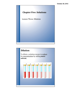 Chapter Five: Solutions Dilution