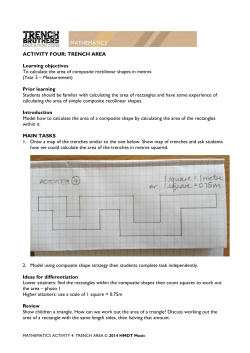 ACTIVITY FOUR: TRENCH AREA Learning objectives To calculate