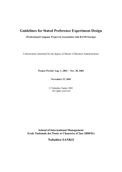 Guidelines for Stated Preference Experiment Design
