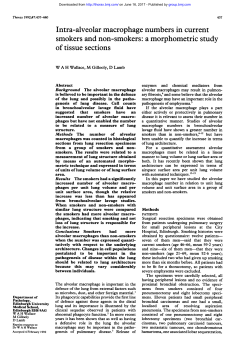 Intra-alveolar macrophage numbers in current