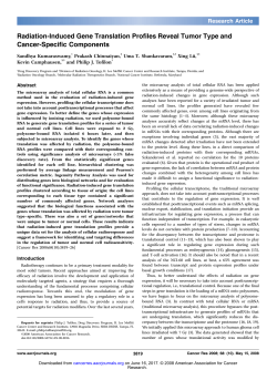 Radiation-Induced Gene Translation Profiles