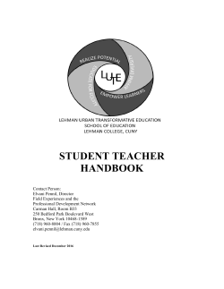 student teacher hanbook spring 2017 final - Lehman College