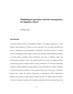Multilingual repertoires and the consequences