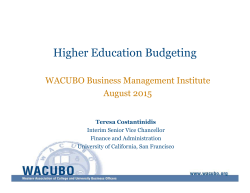 Higher Education Budgeting