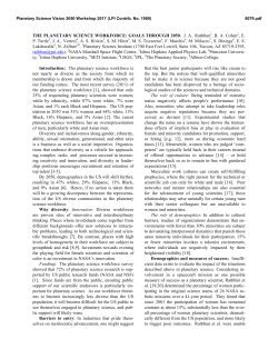 THE PLANETARY SCIENCE WORKFORCE: GOALS THROUGH