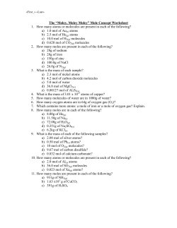 The &ldquo;Moley, Moley Moley&rdquo; Mole Concept Worksheet 1. How many