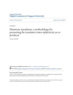 Histrionic translation - Digital Commons @ Lingnan University